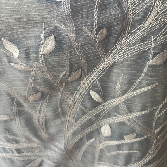 Simply Couture Double Layer Embroidery Top Blouse light blue Sz M - Picture 6 of 12